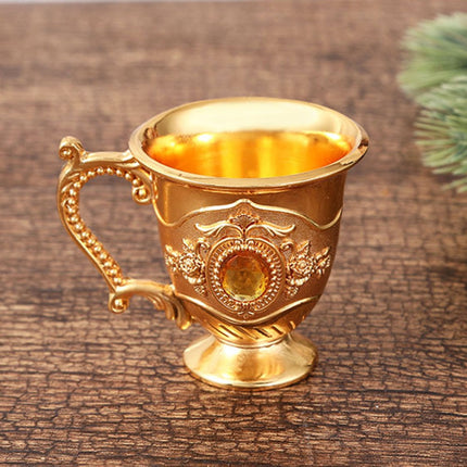 Decorative Tea Cup European Style Coffee Mug Metal Wine Drinking Cups Bar Party Gold YIWEI.