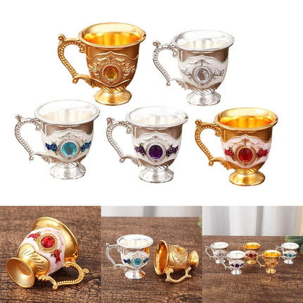 Decorative Tea Cup European Style Coffee Mug Metal Wine Drinking Cups Bar Party Gold YIWEI.