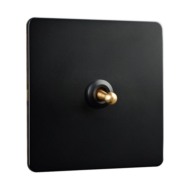 86 Type Stainless Steel Panel Wall Toggle Light Switch Brass Rod 1Way 2Way 2 Gang Smile Home 1 Gang.