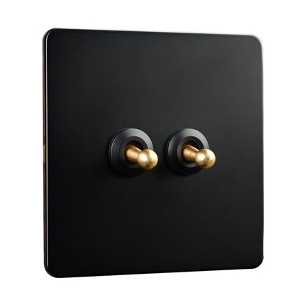 86 Type Stainless Steel Panel Wall Toggle Light Switch Brass Rod 1Way 2Way 2 Gang Smile Home 2 Gang.