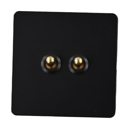 86 Type Stainless Steel Panel Wall Toggle Light Switch Brass Rod 1Way 2Way 2 Gang Smile Home 2 Gang.