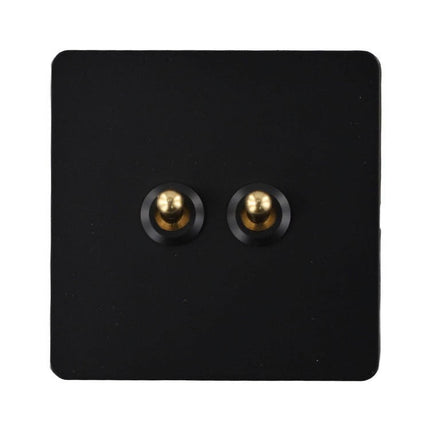 86 Type Stainless Steel Panel Wall Toggle Light Switch Brass Rod 1Way 2Way 2 Gang Smile Home 2 Gang.