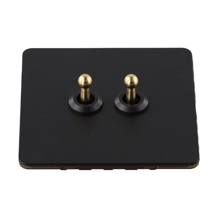 86 Type Stainless Steel Panel Wall Toggle Light Switch Brass Rod 1Way 2Way 2 Gang Smile Home 2 Gang.