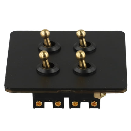 86 Type Stainless Steel Panel Wall Toggle Light Switch Brass Rod 1Way 2Way 2 Gang Smile Home 4 Gang.