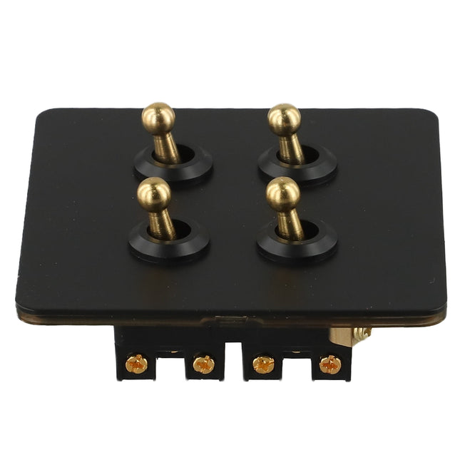 86 Type Stainless Steel Panel Wall Toggle Light Switch Brass Rod 1Way 2Way 2 Gang Smile Home 4 Gang.