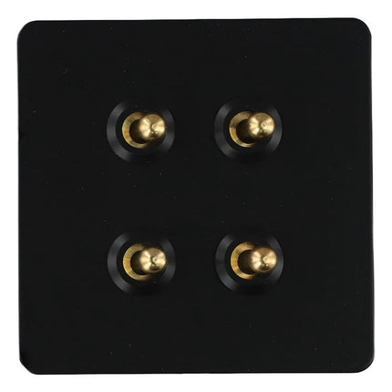 86 Type Stainless Steel Panel Wall Toggle Light Switch Brass Rod 1Way 2Way 2 Gang Smile Home 4 Gang.