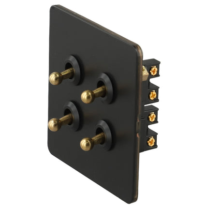 86 Type Stainless Steel Panel Wall Toggle Light Switch Brass Rod 1Way 2Way 2 Gang Smile Home 4 Gang.