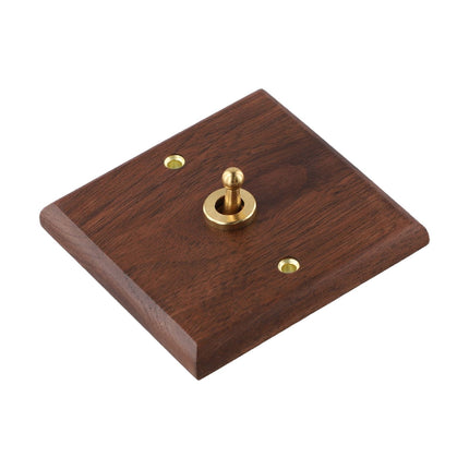 Toggle Light Rocker Switch 1/2 Way Retro Walnut Wood Plate Brass Lever 1 Gang Smile Home 1 Gang.