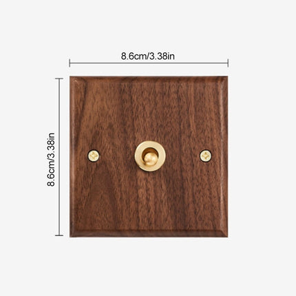 Toggle Light Rocker Switch 1/2 Way Retro Walnut Wood Plate Brass Lever 1 Gang Smile Home 1 Gang.