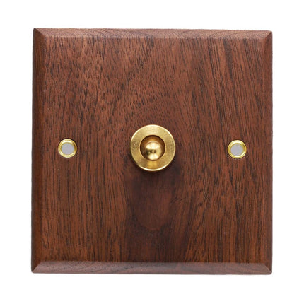 Toggle Light Rocker Switch 1/2 Way Retro Walnut Wood Plate Brass Lever 1 Gang Smile Home 1 Gang.