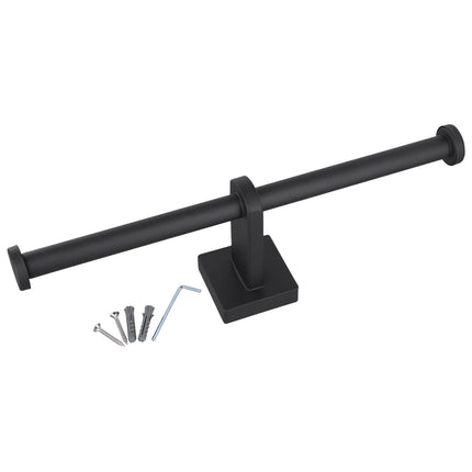 Stainless Steel Toilet Roll Holder Double Ring Toilet Paper Holder Wall Black Smile Home.
