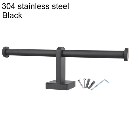 Stainless Steel Toilet Roll Holder Double Ring Toilet Paper Holder Wall Black Smile Home.