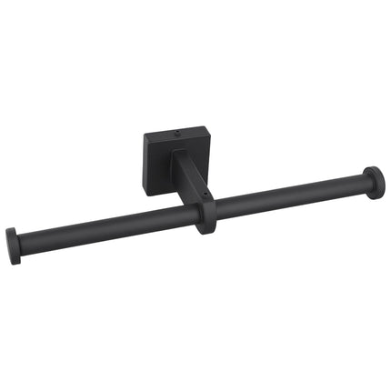 Stainless Steel Toilet Roll Holder Double Ring Toilet Paper Holder Wall Black Smile Home.