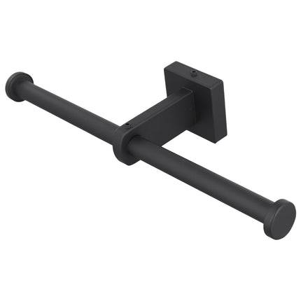 Stainless Steel Toilet Roll Holder Double Ring Toilet Paper Holder Wall Black Smile Home.