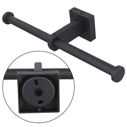 Stainless Steel Toilet Roll Holder Double Ring Toilet Paper Holder Wall Black Smile Home.