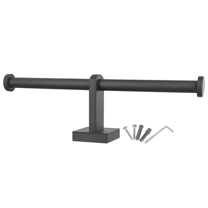 Stainless Steel Toilet Roll Holder Double Ring Toilet Paper Holder Wall Black Smile Home.