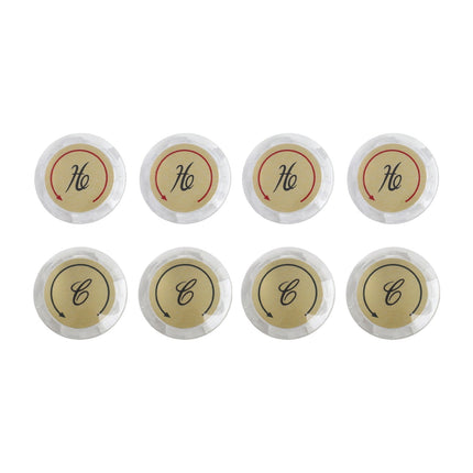 8Pcs Faucet Index Buttons Hot And Cold Sink Shower Knobs Handle Sign Stickers Smile Home.