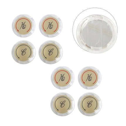 8Pcs Faucet Index Buttons Hot And Cold Sink Shower Knobs Handle Sign Stickers Smile Home.
