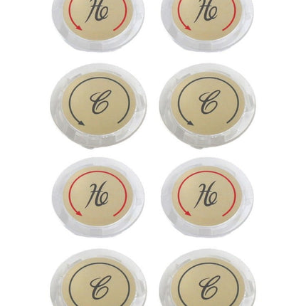 8Pcs Faucet Index Buttons Hot And Cold Sink Shower Knobs Handle Sign Stickers Smile Home.