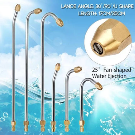 30° /90° /U-Shape Pressure Car Washer Angled Lance Extension Spray Wand Nozzle 17Cm-90 Smile Home 17Cm-90.