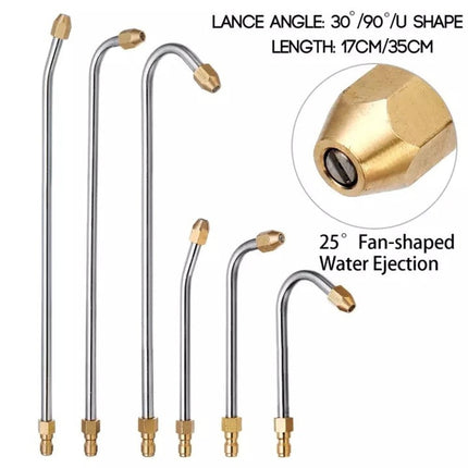 30° /90° /U-Shape Pressure Car Washer Angled Lance Extension Spray Wand Nozzle 17Cm-90 Smile Home 17Cm-90.