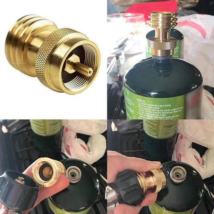 Solid Brass Steak Saver Propane Tank Adapter 1lb to 20lb Grill Bottle Converter Smile Home.
