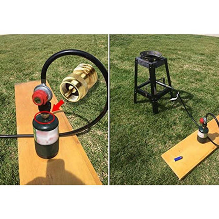 Solid Brass Steak Saver Propane Tank Adapter 1lb to 20lb Grill Bottle Converter Smile Home.