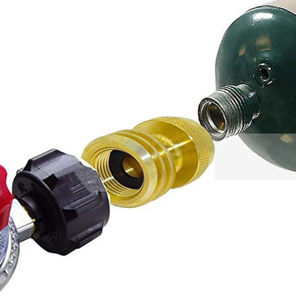 Solid Brass Steak Saver Propane Tank Adapter 1lb to 20lb Grill Bottle Converter Smile Home.