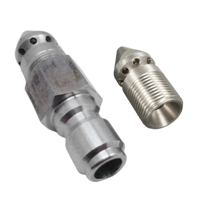 Pressure Washer Drain Sewer Cleaning Jetter Nozzle 3/8"9 Jets Male/Quick Connect 3/8 Quick Plug Smile Home.