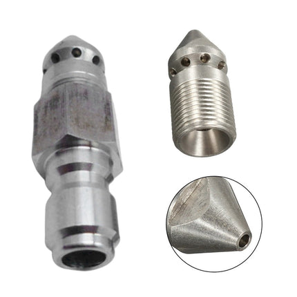 Pressure Washer Drain Sewer Cleaning Jetter Nozzle 3/8"9 Jets Male/Quick Connect 3/8 Quick Plug Smile Home.