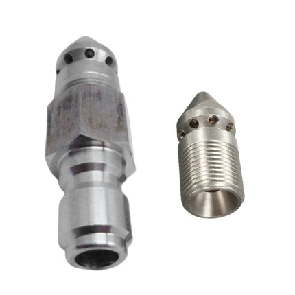 Pressure Washer Drain Sewer Cleaning Jetter Nozzle 3/8"9 Jets Male/Quick Connect 3/8 Quick Plug Smile Home.