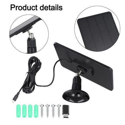 Solar Panel for Blink Camera: 4W Outdoor Solar Charger with 9.84ft Cable! C Black Smile Home Dc Black.