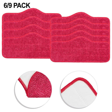 Microfiber Replacement Pads For Schenley Steam Mop - Washable Reusable Quick Dry Mop Pads 6 Pack For Hardwood Tile Laminate Floors 9 Pack.
