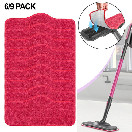 Microfiber Replacement Pads For Schenley Steam Mop - Washable Reusable Quick Dry Mop Pads 6 Pack For Hardwood Tile Laminate Floors 9 Pack.