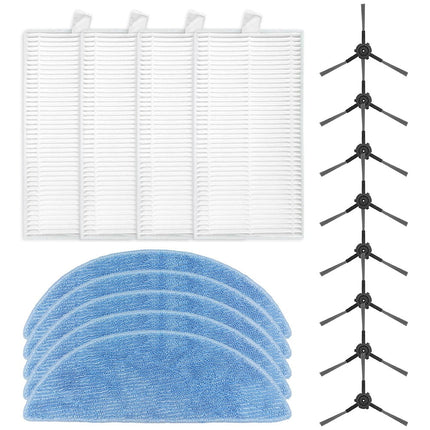 Ecovacs Y1 Pro Robot Vacuum Cleaner Replacement Parts Kit With 4 Filters 5 Mop Cloths 8 Side Brushes For Yeedi Y1 Pro Accessories A B.