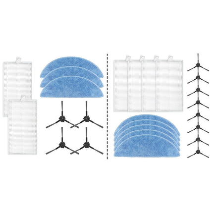 Ecovacs Y1 Pro Robot Vacuum Cleaner Replacement Parts Kit With 4 Filters 5 Mop Cloths 8 Side Brushes For Yeedi Y1 Pro Accessories A B.