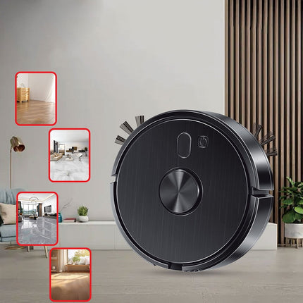 Smart Robot Vacuum Cleaner With Self-Charging App Control Multiple Cleaning Modes For Home Floors White Or Black Black black.