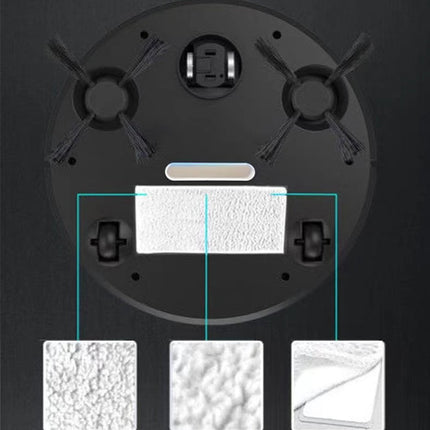 Smart Robot Vacuum Cleaner With Self-Charging App Control Multiple Cleaning Modes For Home Floors White Or Black Black black.