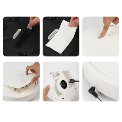 Smart Robot Vacuum Cleaner With Self-Charging App Control Multiple Cleaning Modes For Home Floors White Or Black Black black.
