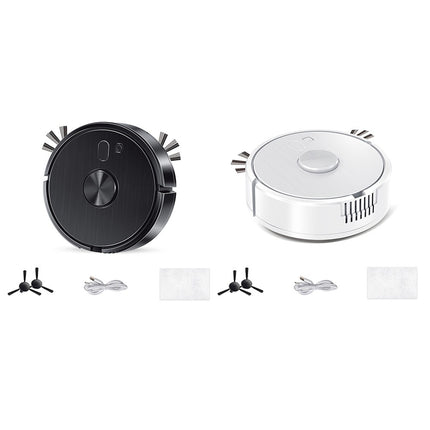 Smart Robot Vacuum Cleaner With Self-Charging App Control Multiple Cleaning Modes For Home Floors White Or Black Black black.