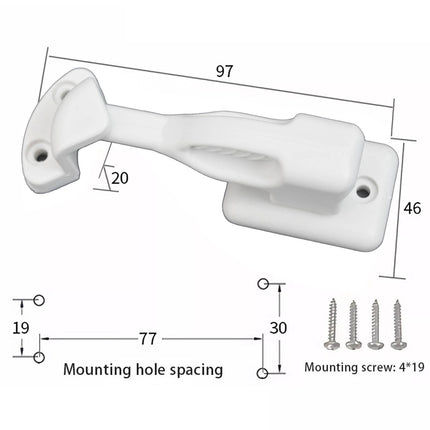 Nylon Rv Cabinet Latch Lock For Camper Trailer Boat Easy Install Secure Door Catch Holder White Black Travel Accessory Construction White.