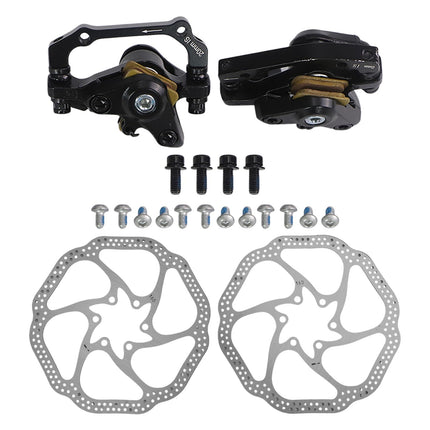 BAMILL 51mm Brake Caliper 160MM Brake System Easy Installation Excellent Heat Dissipation Lightweight Design For Folding Bikes black front+rear+2xdisc front+rear black.