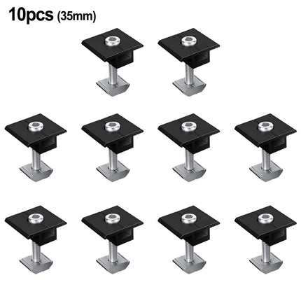 Solar Panel Adjustable Bracket Clamp Wide Photovoltaic Support Fixing PV End Clamps Mounting 30mm/35mm 10X 35mm Medium clamp.