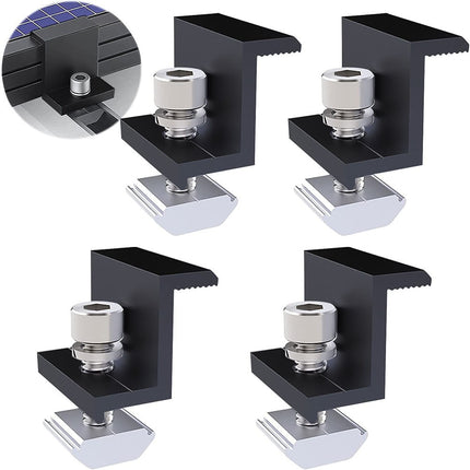 Solar Panel Adjustable Bracket Clamp Wide Photovoltaic Support Fixing PV End Clamps Mounting 30mm/35mm 10X 35mm Medium clamp.