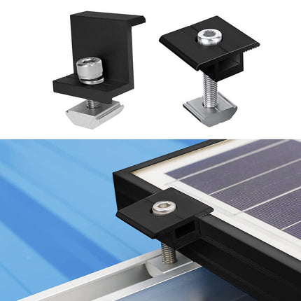 Solar Panel Adjustable Bracket Clamp Wide Photovoltaic Support Fixing PV End Clamps Mounting 30mm/35mm 10X 35mm Medium clamp.