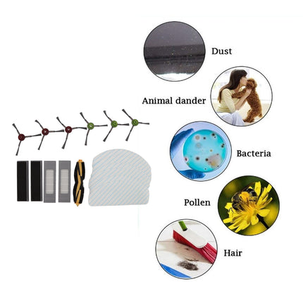 Sweeper Replacement Accessories Kit, Robot Cleaner Main Side Brush Durable For Home.