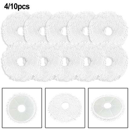 4/10 Packs Mop Cloth Kits For Midea V12 Vacuum Cleaner Replacement Spare Parts Accessories Mop Cloth Rags Sweeper Cleaning Tools 10 PACK.