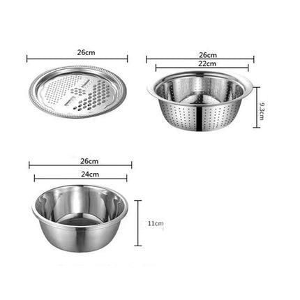 4 Pcs Kitchen Mixing Bowls with Grater Lid Stainless Steel Construction.