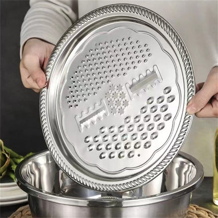 4 Pcs Kitchen Mixing Bowls with Grater Lid Stainless Steel Construction.