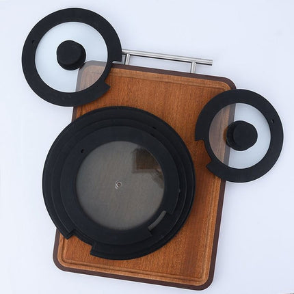 Sleek Black White Silicone Lids Available in Size Range of 18cm to 26cm B 20CM.